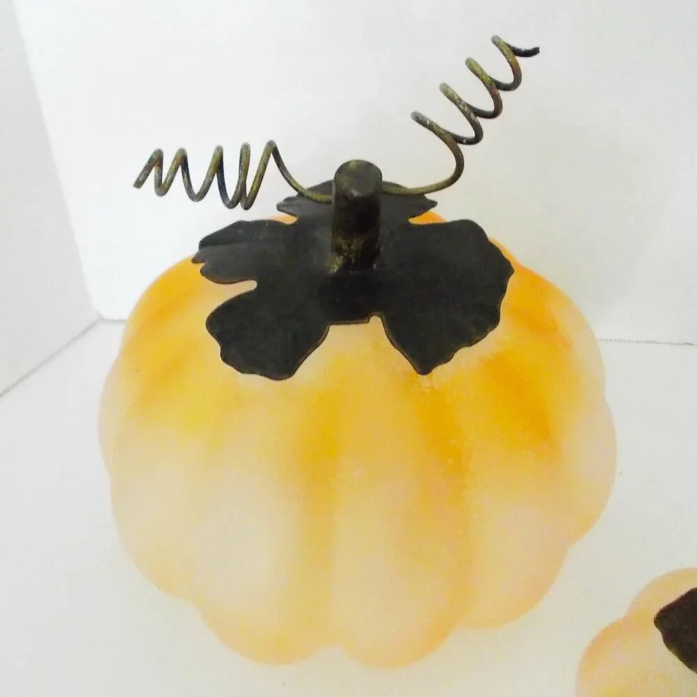 2 - Crate & Barrel Glass Pumpkins